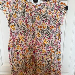 Old Navy Floral Smocked Capped-Sleeve Blouse - Multicolor